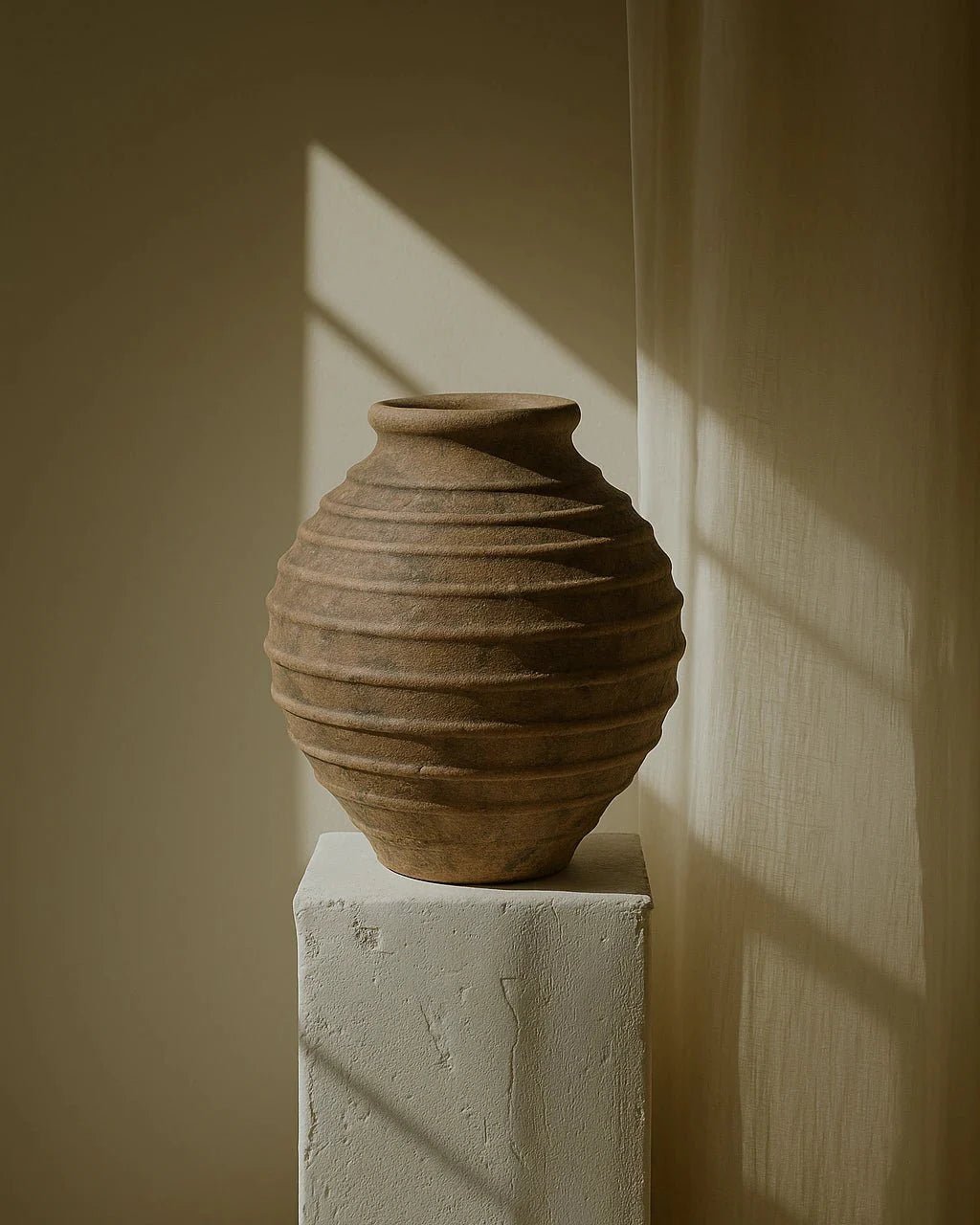 Sol Vase - Dark Brown Ceramic Decorative Vessel 14.5" x 16"