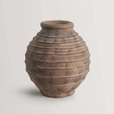 Sol Vase - Dark Brown Ceramic Decorative Vessel 14.5" x 16" White Cliff Studio Vases and Jars