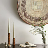 Spiral Pine Modern Wood Candle Candlestick Holder White Cliff Studio Candles and Candle Accessories