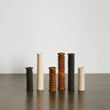 Spiral Pine Modern Wood Candle Candlestick Holder White Cliff Studio Candles and Candle Accessories