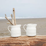 Stoneware Vintage Reproduction Pitcher, White
