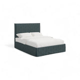 Striped Linen Blend Slipcovered Bed