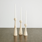 Tapered Diamond Wood Candle Holder in Cognac, Natural and Espresso White Cliff Studio Candles and Candle Accessories