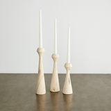 Tapered Diamond Wood Candle Holder in Cognac, Natural and Espresso White Cliff Studio Candles and Candle Accessories