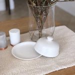 Vintage Mini Glass Cloche / Butter Dish with Lid White Cliff Studio Pedestals and Cloches