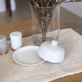 Vintage Mini Glass Cloche / Butter Dish with Lid White Cliff Studio Pedestals and Cloches