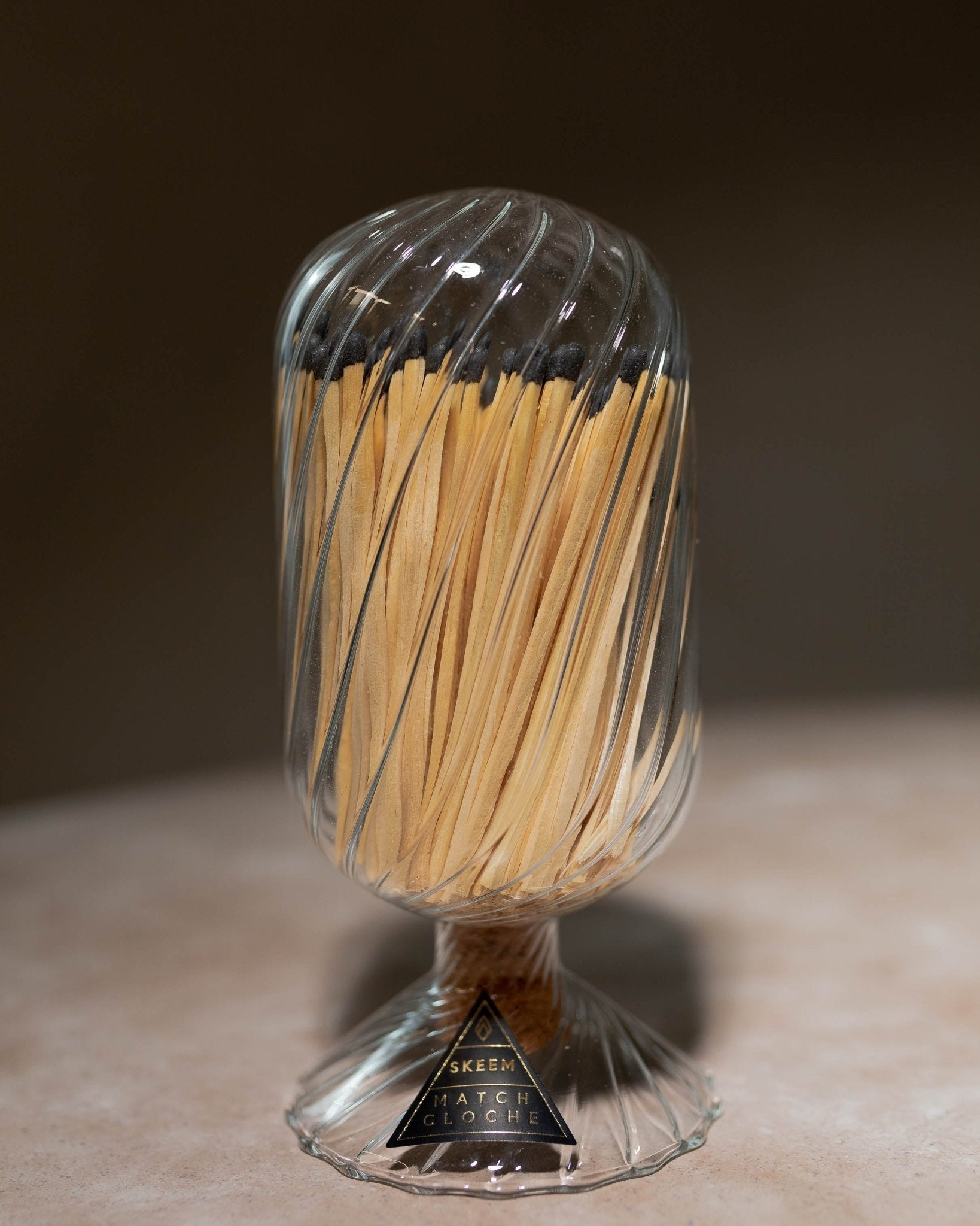 Voltaire Hand - Blown Glass Match Cloche - 120 Matches Display White Cliff Studio Candles and Candle Accessories