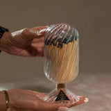 Voltaire Hand - Blown Glass Match Cloche - 120 Matches Display White Cliff Studio Candles and Candle Accessories