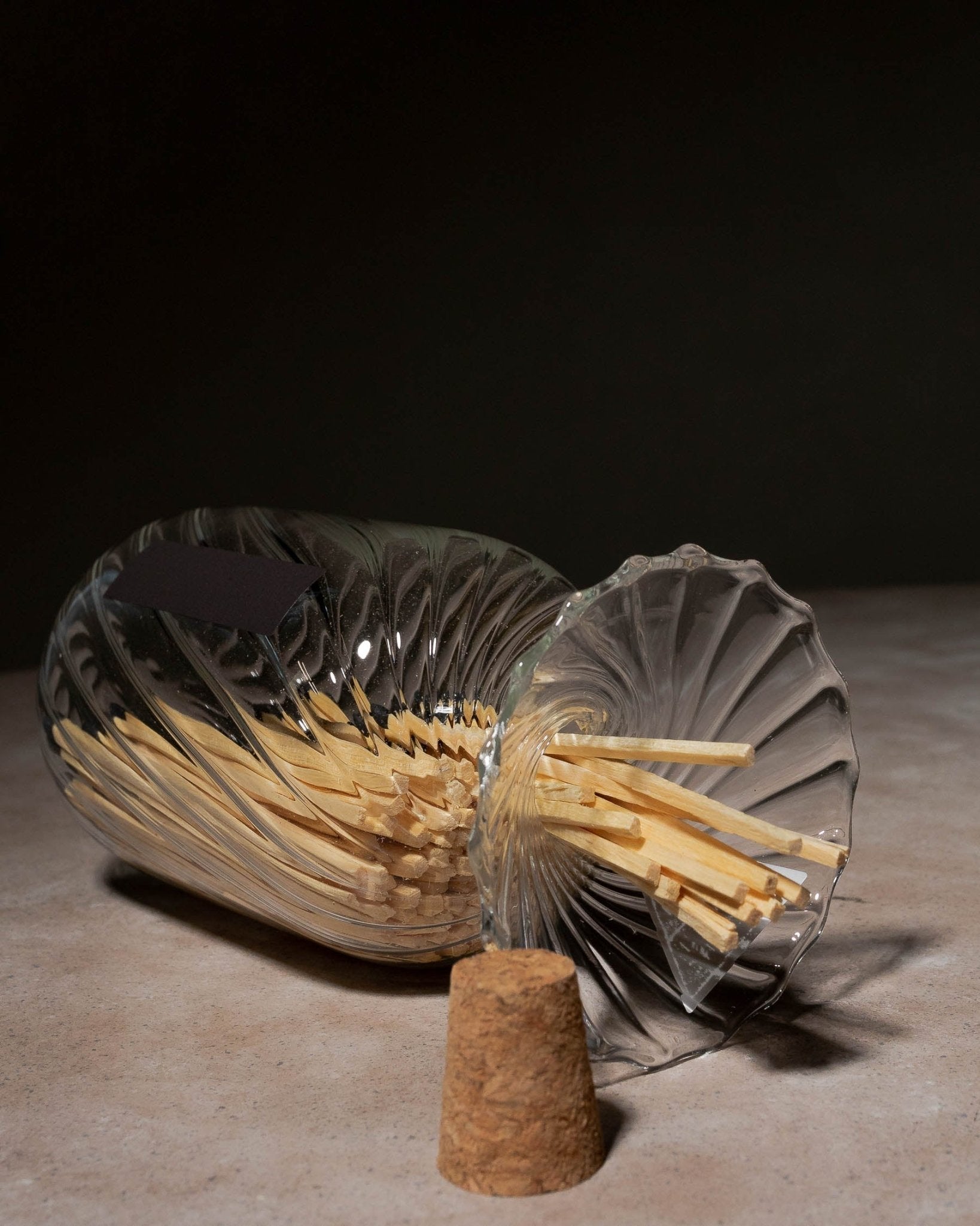 Voltaire Hand - Blown Glass Match Cloche - 120 Matches Display White Cliff Studio Candles and Candle Accessories