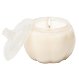 Warm and Cozy Soy Candle - White Translucent Glass Pumpkin Jar - 20 oz White Cliff Studio Candles and Candle Accessories