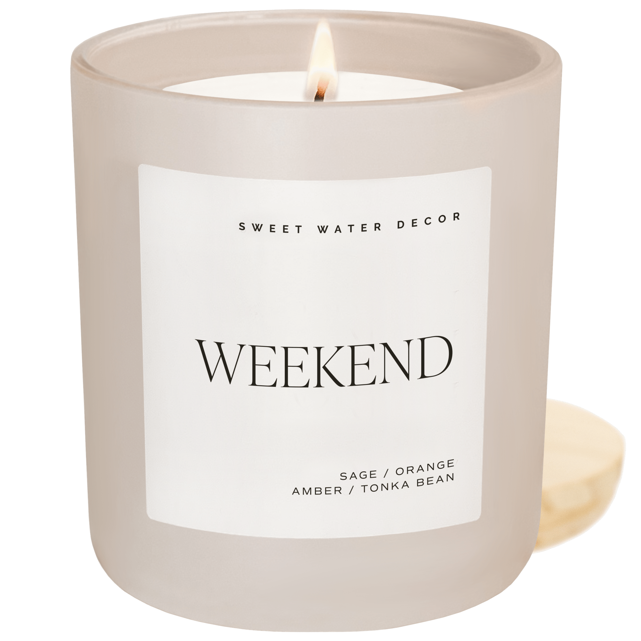 Weekend Soy Candle - Tan Matte Jar - 15 oz White Cliff Studio Candles and Candle Accessories