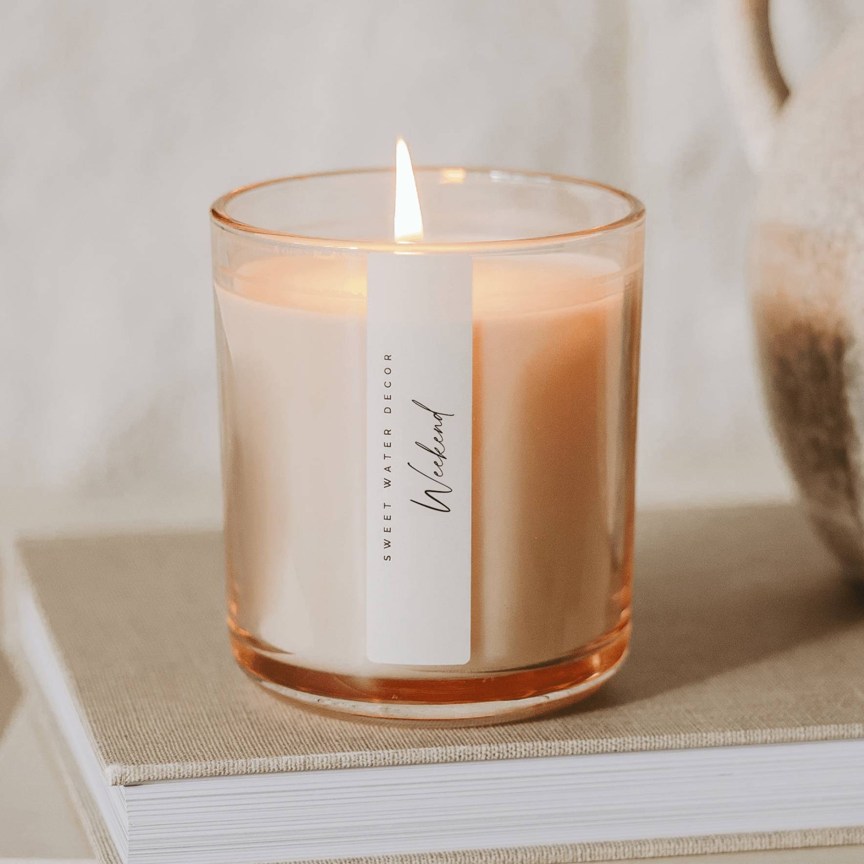 Weekend Soy Candle - Tinted Glass Jar - 12 oz White Cliff Studio Candles and Candle Accessories