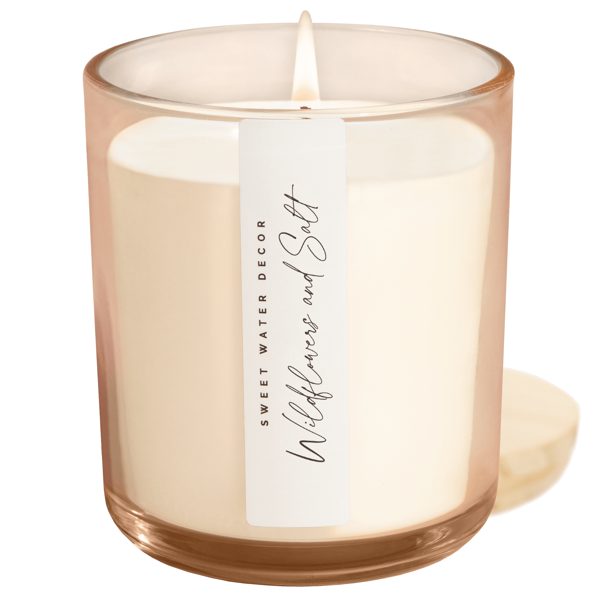 Wildflowers and Salt Soy Candle - Tinted Glass Jar - 12 oz White Cliff Studio Candles and Candle Accessories