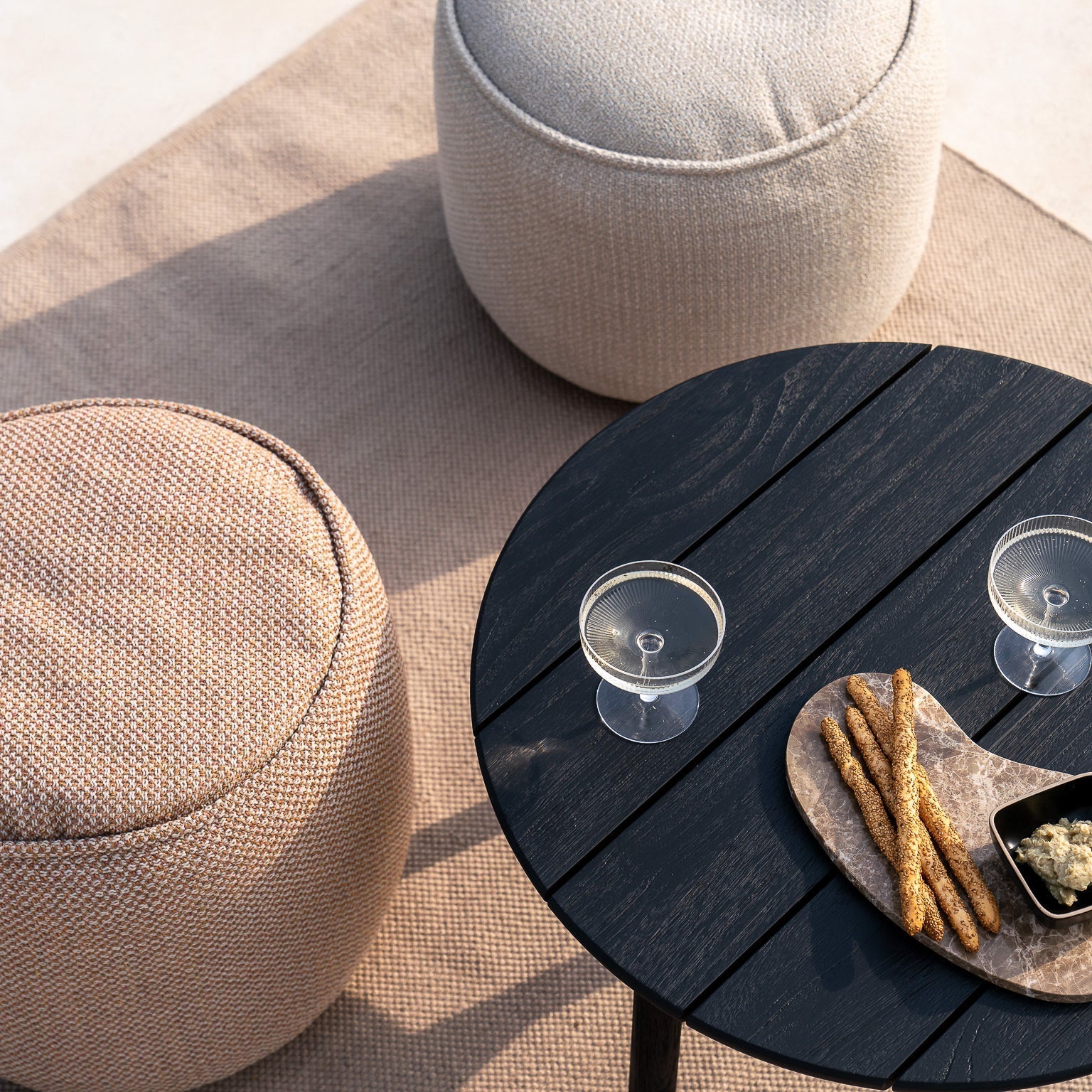 NEW - Outdoor Ottomans + Poufs - White Cliff Studio