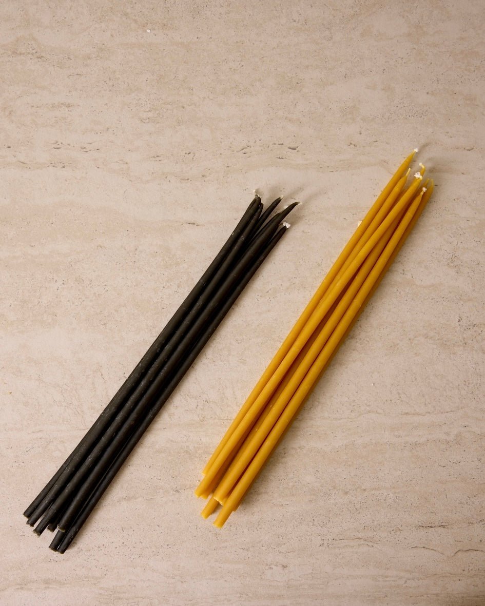 100% Natural Beeswax Taper Candles Set of 10 - 12 Inch Dripless