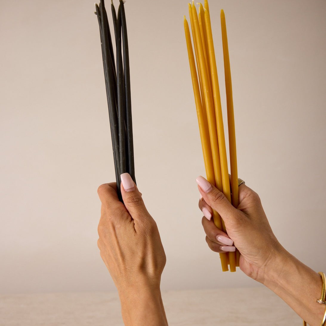 100% Natural Beeswax Taper Candles Set of 10 - 12 Inch Dripless