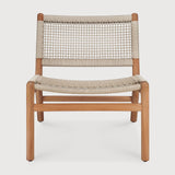 Jack Woven outdoor lounge chair - teak - Beige cord