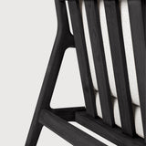 Jack outdoor lounge chair - varnished teak - black - Off White fabric