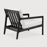 Jack outdoor lounge chair - varnished teak - black - Off White fabric