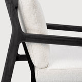 Jack outdoor lounge chair - varnished teak - black - Off White fabric