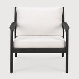 Jack outdoor lounge chair - varnished teak - black - Off White fabric