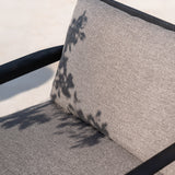 Jack outdoor lounge chair - varnished teak - black - Mocha fabric