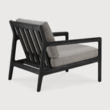 Jack outdoor lounge chair - varnished teak - black - Mocha fabric