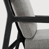 Jack outdoor lounge chair - varnished teak - black - Mocha fabric