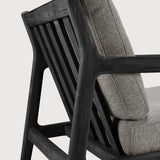 Jack outdoor lounge chair - varnished teak - black - Mocha fabric