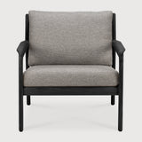 Jack outdoor lounge chair - varnished teak - black - Mocha fabric