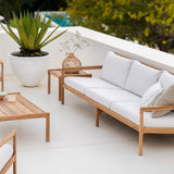 Jack outdoor lounge chair - teak - Natural fabric