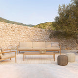 Donut outdoor pouf - Natural check fabric