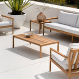 Jack outdoor lounge chair - teak - Off White fabric