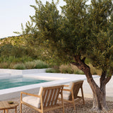 Jack outdoor lounge chair - teak - Off White fabric