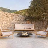 Jack outdoor lounge chair - teak - Off White fabric