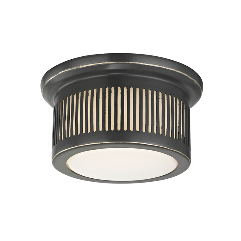 Hudson Valley Lighting Bangor Flush Mount in Old Bronze - Detail Close-Up