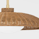 Hillside Rattan and Brass Pendant, Small