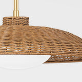 Hillside Rattan and Brass Pendant, Small