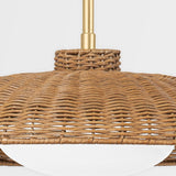Hillside Rattan and Brass Pendant, Small