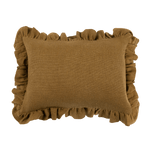 Anita Linen Solid Throw Pillow Cover, Mustard Ruffled