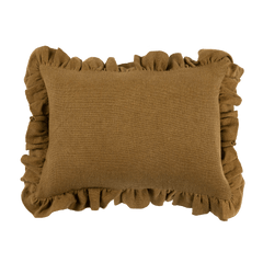 Anita Linen Solid Throw Pillow Cover, Mustard Ruffled White Cliff Studio Solid Pillows