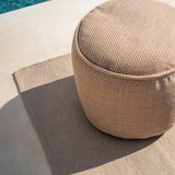 Donut outdoor pouf - Marsala check fabric