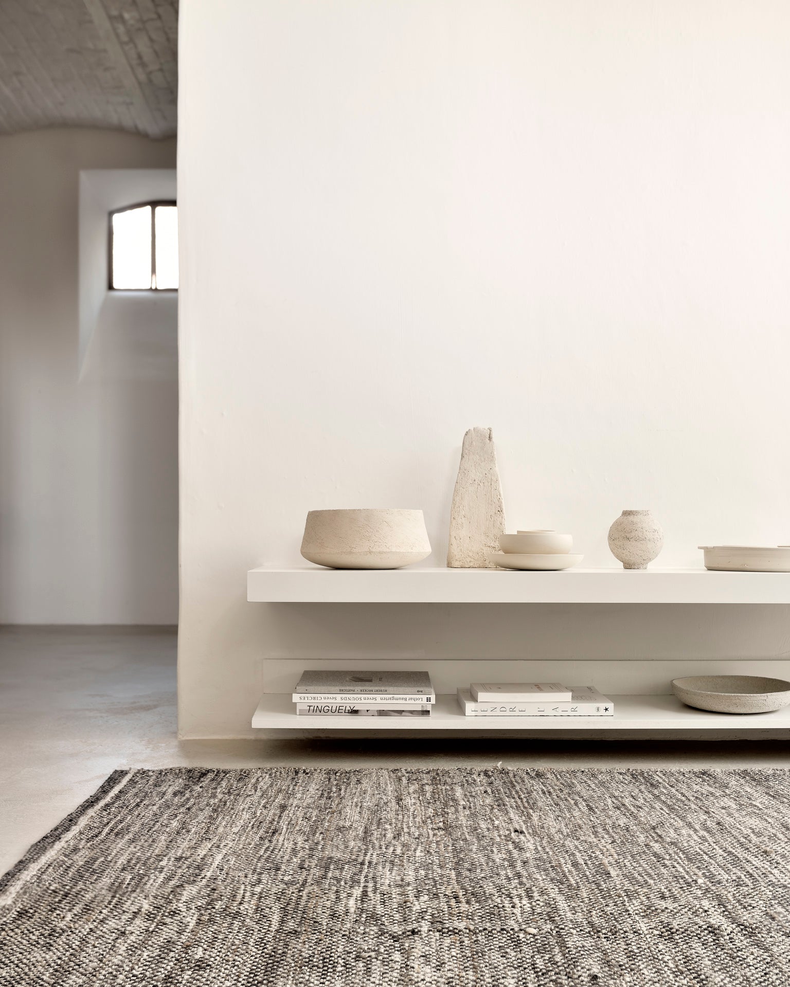 Checked 100% Wool Kilim Rug White Cliff Studio Rugs