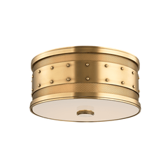 Tucker Flush Mount in Aged Brass, Small