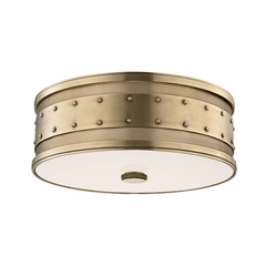 Tucker Flush Mount in Aged Brass, Large