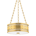 Hudson Valley Lighting Gaines Pendant in Aged Brass - Detail Close-Up