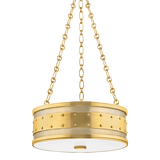 Hudson Valley Lighting Gaines Pendant in Aged Brass - Detail Close-Up