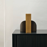 Roller Max sideboard - varnished teak - off black - 2 sliding doors