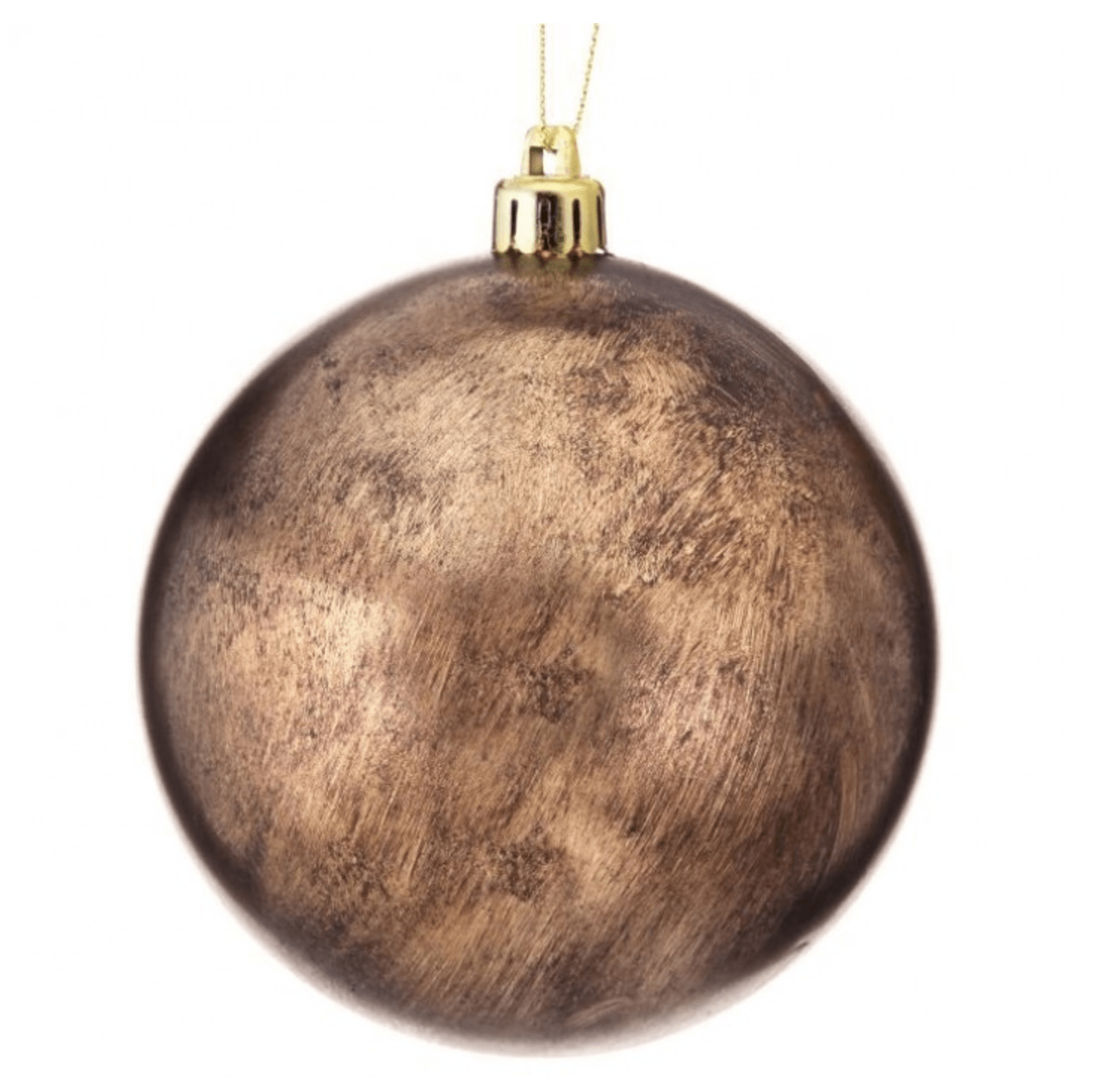 4" Antique Gold Holiday Ball Ornament, Box of 4 White Cliff Studio Holiday Ornaments and Ribbons