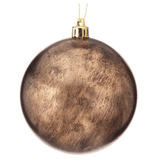 4" Antique Gold Holiday Ball Ornament, Box of 4 White Cliff Studio Holiday Ornaments and Ribbons